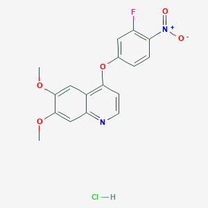Chemical structure of 4-(3-Fluoro-4-nitrophenoxy)-6,7-dimethoxyquinoline hydrochloride