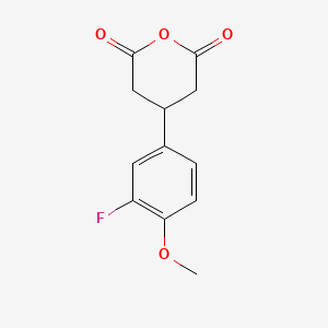 Chemical structure of 4-(3-Fluoro-4-methoxyphenyl)dihydro-2H-pyran-2,6(3H)-dione