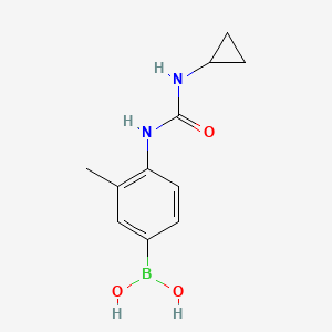Chemical structure of 4-(3-cyclopropylureido)-3-methylphenylboronic acid