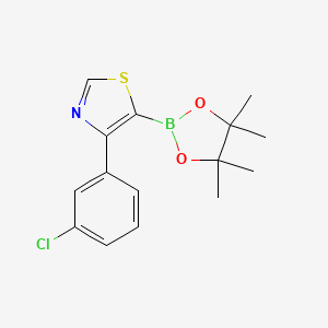 Chemical structure of 4-(3-Chlorophenyl)thiazole-5-boronic acid pinacol ester