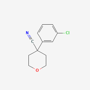 Chemical structure of 4-(3-Chlorophenyl)tetrahydropyran-4-carbonitrile
