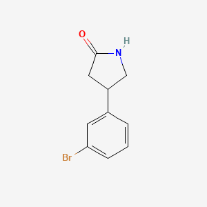 Chemical structure of 4-(3-Bromophenyl)pyrrolidin-2-one