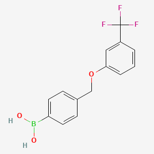 Chemical structure of 4-(3′-(Trifluoromethyl)phenoxymethyl)phenylboronic acid