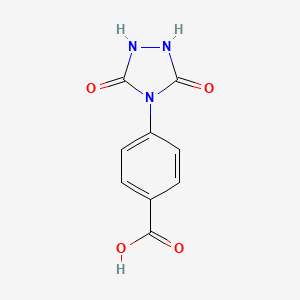 Chemical structure of 4-(3,5-Dioxo-1,2,4-triazolidin-4-yl)benzoic acid