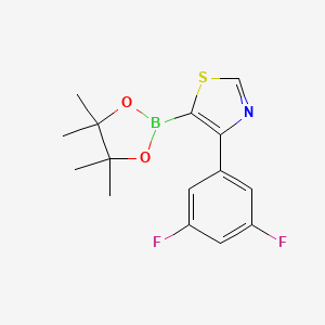 Chemical structure of 4-(3,5-Difluorophenyl)thiazole-5-boronic acid pinacol ester