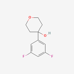 Chemical structure of 4-(3,5-Difluorophenyl)tetrahydro-2H-pyran-4-ol
