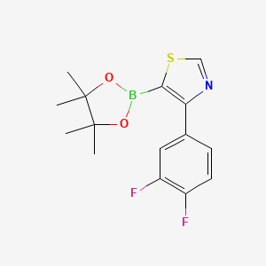 Chemical structure of 4-(3,4-Difluorophenyl)thiazole-5-boronic acid pinacol ester