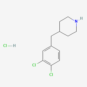 Chemical structure of 4-(3,4-Dichlorobenzyl)piperidine hydrochloride