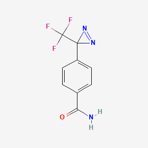 Chemical structure of 4-(3-(Trifluoromethyl)-3H-diazirin-3-yl)benzamide