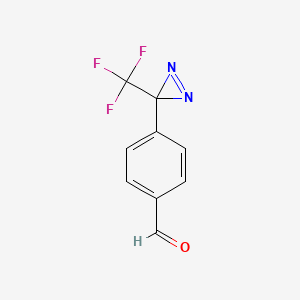 Chemical structure of 4-(3-(Trifluoromethyl)-3H-diazirin-3-yl)benzaldehyde