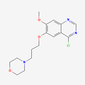 Chemical structure of 4-Chloro-7-methoxy-6-(3-(4-morpholinyl)propoxy)quinazoline