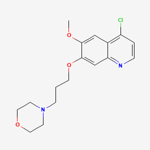 Chemical structure of 4-(3-((4-Chloro-6-methoxyquinolin-7-yl)oxy)propyl)morpholine