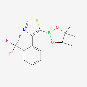 Chemical structure of 4-(2-Trifluoromethylphenyl)thiazole-5-boronic acid pinacol ester