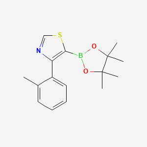 Chemical structure of 4-(2-Tolyl)thiazole-5-boronic acid pinacol ester