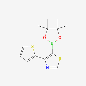 Chemical structure of 4-(2-Thienyl)thiazole-5-boronic acid pinacol ester