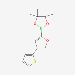 Chemical structure of 4-(2-Thienyl)furan-2-boronic acid pinacol ester