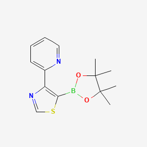 Chemical structure of 4-(2-Pyridyl)thiazole-5-boronic acid pinacol ester