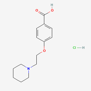 Chemical structure of 4-(2-Piperidinoethoxy)benzoic acid hydrochloride