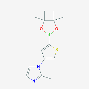 Chemical structure of 4-(2-Methylimidazol-1-yl)thiophene-2-boronic acid pinacol ester