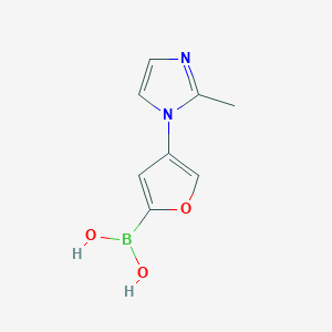 Chemical structure of 4-(2-Methylimidazol-1-yl)furan-2-boronic acid