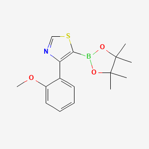 Chemical structure of 4-(2-Methoxyphenyl)thiazole-5-boronic acid pinacol ester