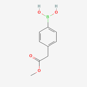 Chemical structure of 4-(2-Methoxy-2-oxoethyl)phenylboronic Acid
