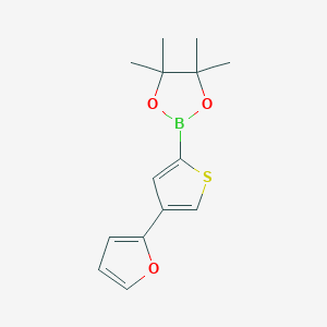 Chemical structure of 4-(2-Furyl)thiophene-2-boronic acid pinacol ester