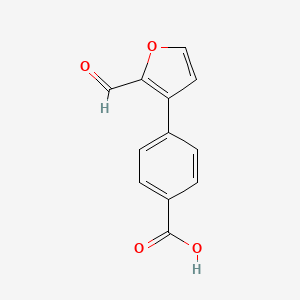 Chemical structure of 4-(2-Formylfuran-3-yl)benzoic acid