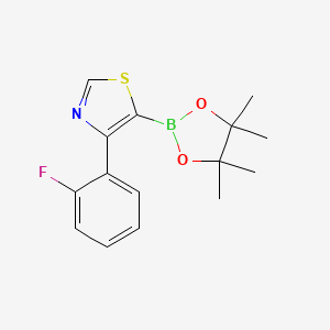 Chemical structure of 4-(2-Fluorophenyl)thiazole-5-boronic acid pinacol ester