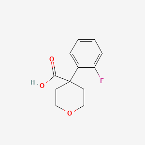 Chemical structure of 4-(2-fluorophenyl)tetrahydro-2H-pyran-4-carboxylic acid