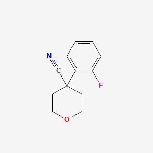 Chemical structure of 4-(2-Fluorophenyl)tetrahydropyran-4-carbonitrile