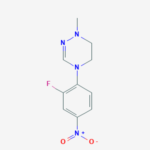 Chemical structure of 4-(2-Fluoro-4-nitrophenyl)-1-methyl-1,4,5,6-tetrahydro-1,2,4-triazine