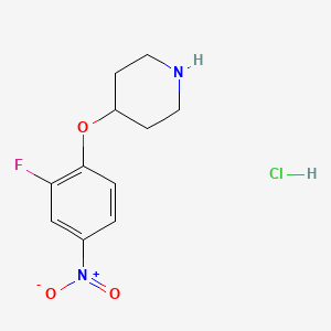Chemical structure of 4-(2-Fluoro-4-nitrophenoxy)piperidine hydrochloride