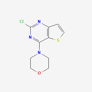 Chemical structure of 4-(2-Chlorothieno[3,2-d]pyrimidin-4-yl)morpholine