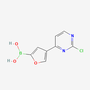 Chemical structure of 4-(2-Chloropyrimidin-4-yl)furan-2-boronic acid