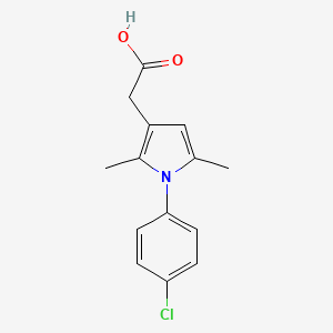 Chemical structure of 4-(2-chlorophenyl)tetrahydro-2H-pyran-4-carboxamide