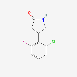 Chemical structure of 4-(2-Chloro-6-fluorophenyl)pyrrolidin-2-one
