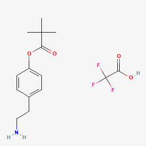 Chemical structure of 4-(2-Aminoethyl)Phenyl Pivalate 2,2,2-Trifluoroacetate