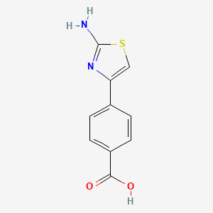 Chemical structure of 4-(2-Amino-4-thiazolyl)benzoic Acid