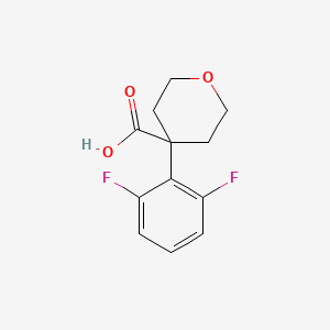 Chemical structure of 4-(2,6-Difluorophenyl)oxane-4-carboxylic acid