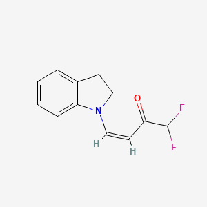 Chemical structure of 4-(2,6-difluorophenyl)tetrahydro-2H-pyran-4-carbonitrile