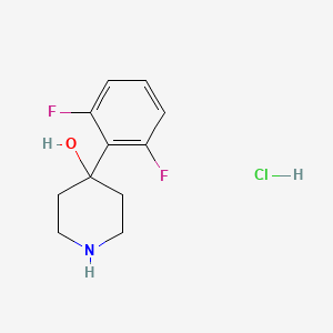 Chemical structure of 4-(2,6-Difluorophenyl)piperidin-4-ol hydrochloride