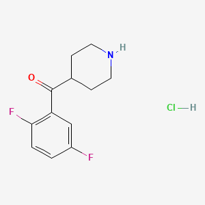 Chemical structure of 4-(2,5-Difluorobenzoyl)piperidine hydrochloride