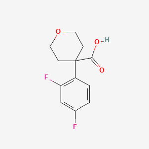 Chemical structure of 4-(2,4-Difluorophenyl)oxane-4-carboxylic acid