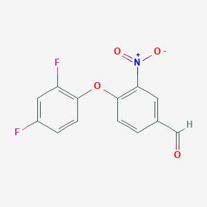 Chemical structure of 4-(2,4-Difluorophenoxy)-3-nitrobenzaldehyde