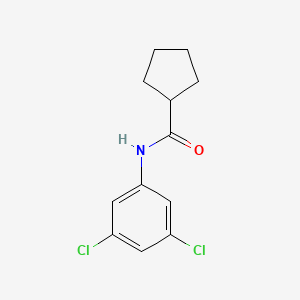 Chemical structure of 4-(2,3-dichlorophenyl)tetrahydro-2H-pyran-4-carboxamide