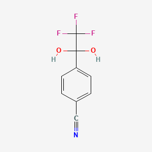 Chemical structure of 4-(2,2,2-Trifluoro-1,1-dihydroxyethyl)benzonitrile