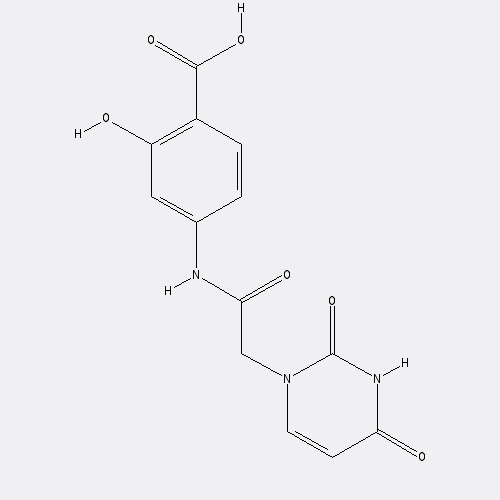 Chemical structure of 4-(2-(2,4-Dioxo-3,4-dihydropyrimidin-1(2H)-yl)acetamido)-2-hydroxybenzoic acid