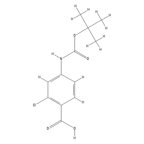 Chemical structure of 4-((tert-Butoxycarbonyl)amino)-2-chlorobenzoic acid