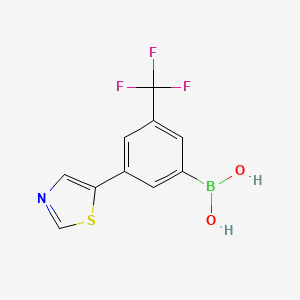 Chemical structure of 3-Trifluoromethyl-5-(thiazol-5-yl)phenylboronic acid